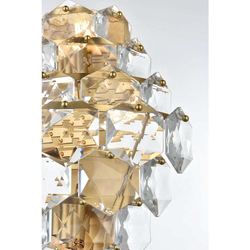 Alt View 2. Elegant Lighting - Adaline 18 Inch Wall Sconce In Satin Gold - Satin Gold And Clear.