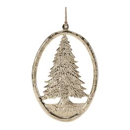 BreeBe - Etched Metal Pine Tree Ornament (Set of 12) - Gold