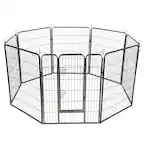 Front. Gymax - Gymax 40'' 8 Panel Pet Puppy Dog Playpen Door Exercise Kennel Fence Metal.