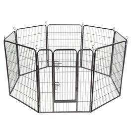 Gymax - 40'' 8 Panel Pet Puppy Dog Playpen Door Exercise Kennel Fence Metal