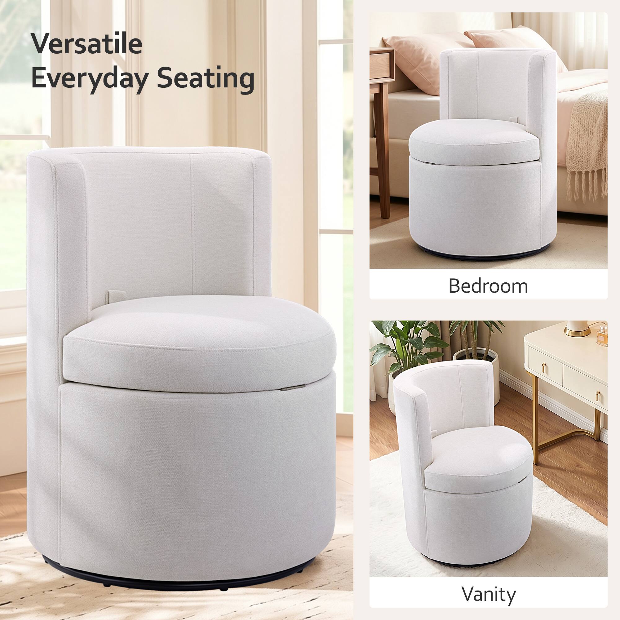 Versatile Everyday Seating

Bedroom

Vanity