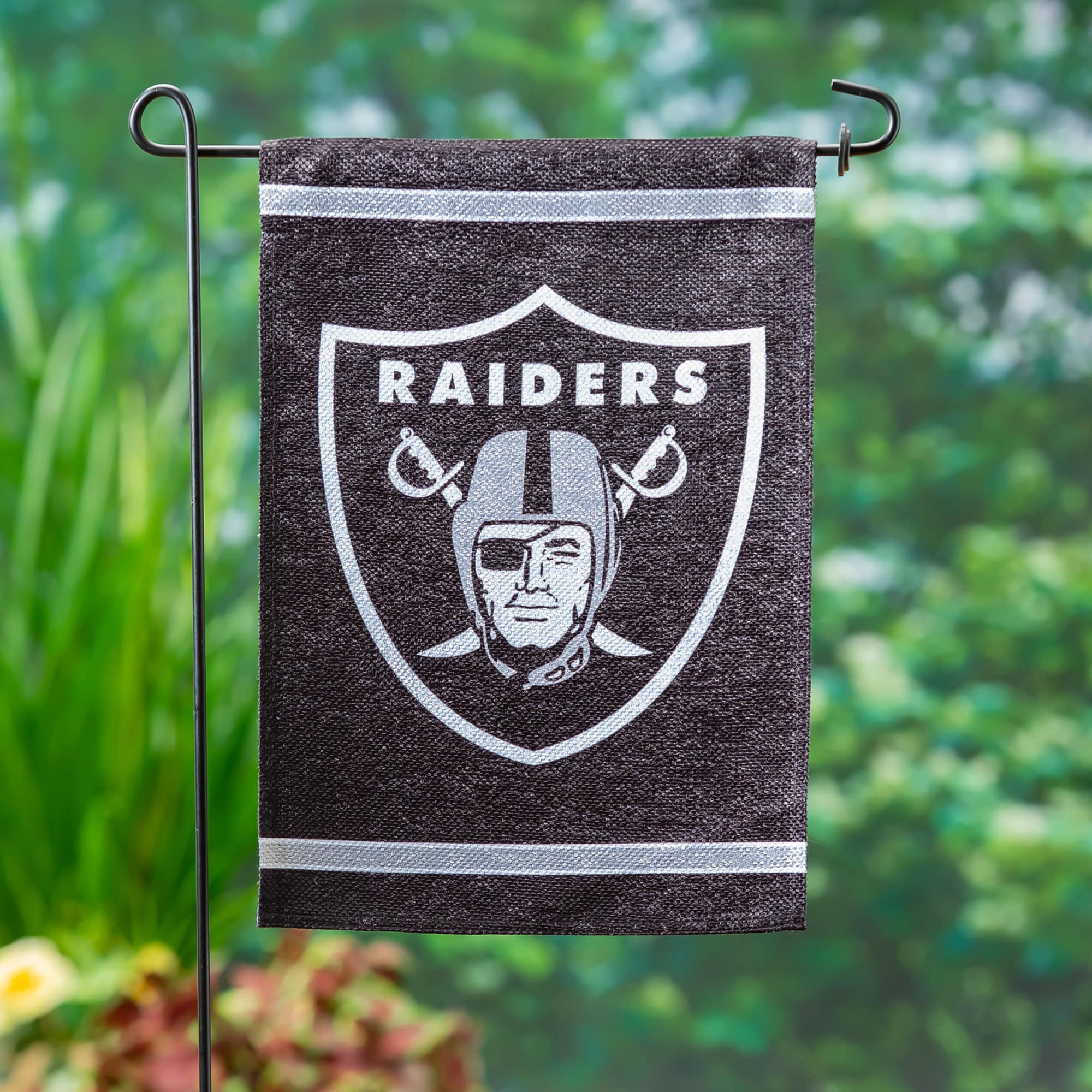 Alt View 1. Evergreen Enterprises - Las Vegas Raiders 12.5" x 18" Double-Sided Embossed Suede Garden Flag - Multicolor.