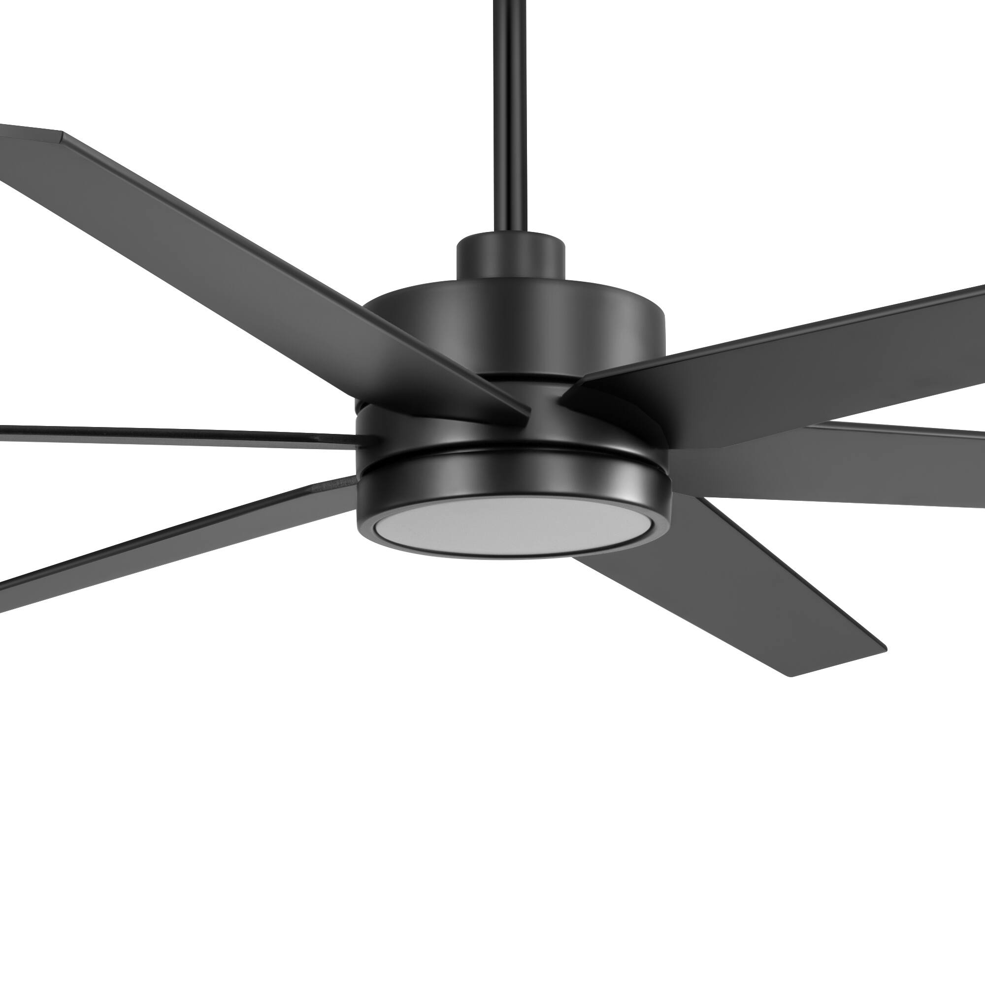 Alt View 9. Breezary - 72-in Indoor Large LED Ceiling Fan with 6-Speed Reversible Motor, 3-Color Light, Memory Timer & 7″/12″ Downrods - Matte Black.