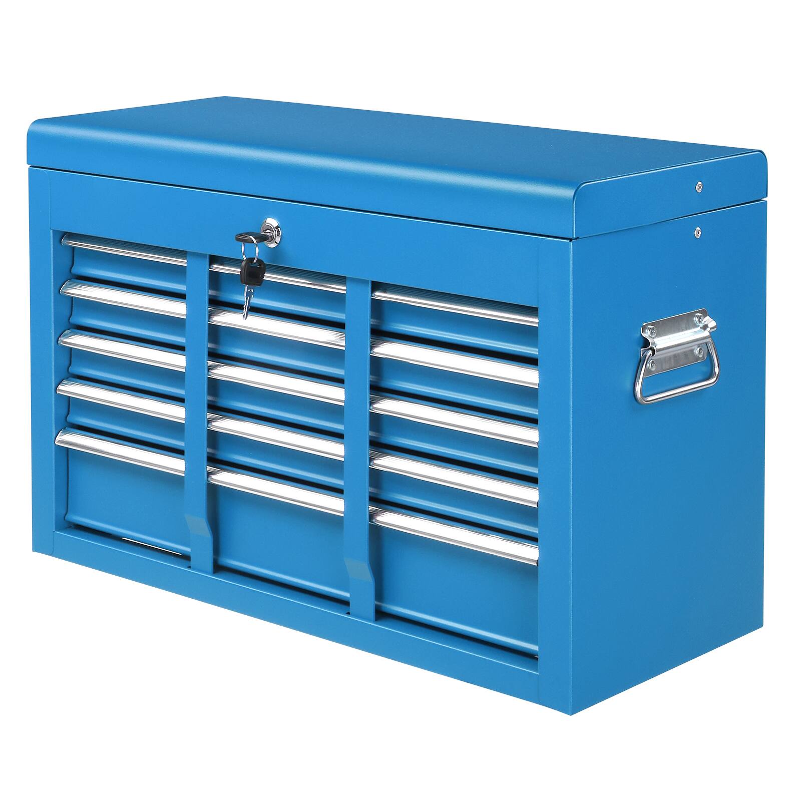 Angle. Winado - 5-Drawer Tool Chest Metal Tool Storage Cabinet Tools Storage Cabinet Organizer with 5 Drawers & Locking System & Keys - Blue.