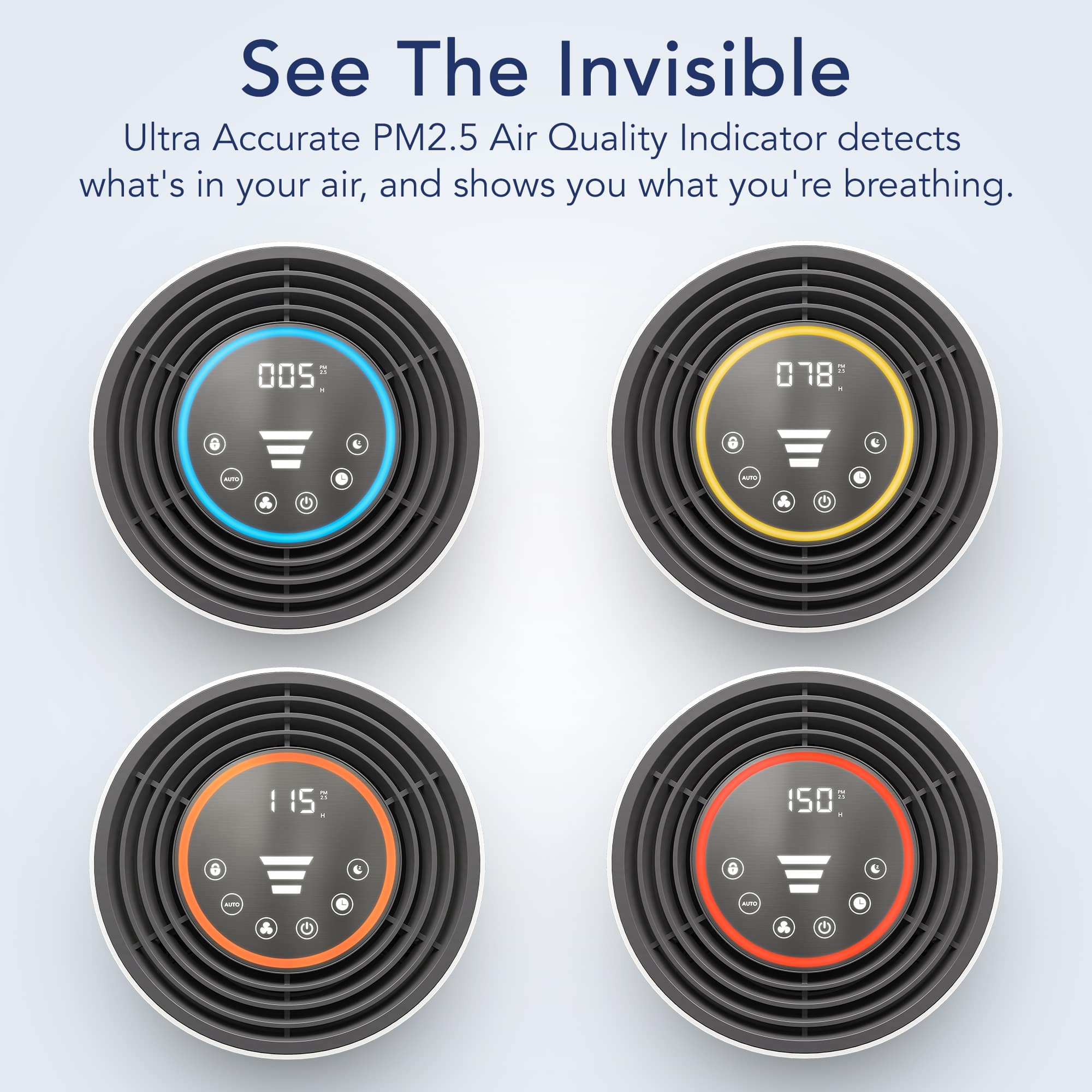 See The Invisible Ultra Accurate PM2.5 Air Quality Indicator detects what's in your air, and shows you what you're breathing. 005 078 115 150