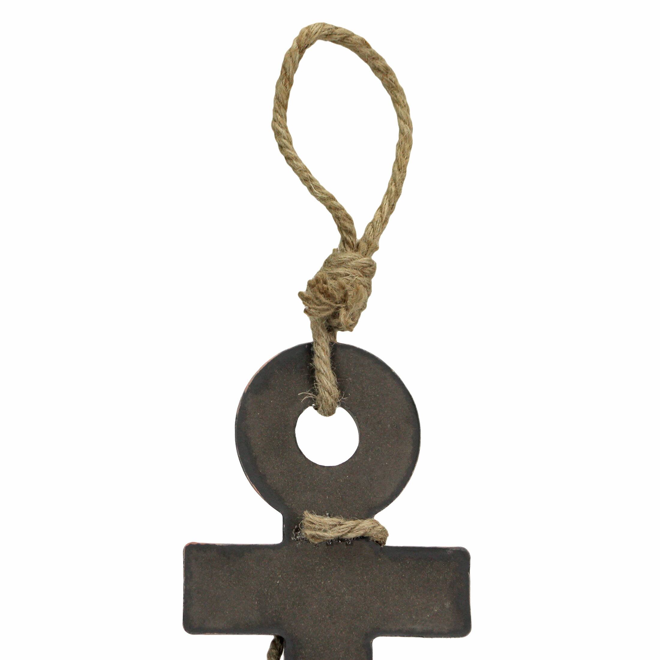 Alt View 8. Zeckos - Natural Brown Finish Ship Anchor and Rope Nautical Wall Hanging - Brown.