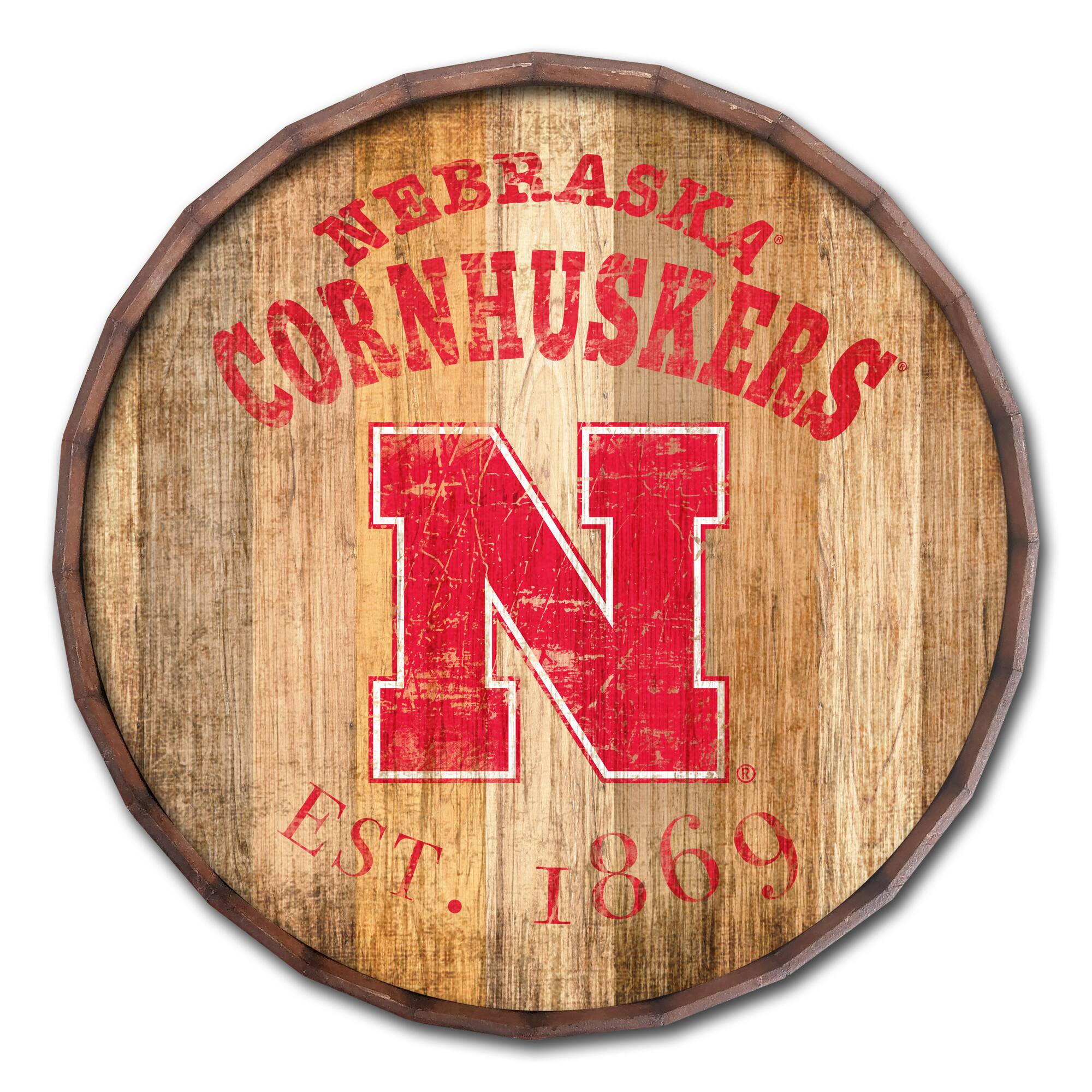 Nebraska Huskers 24'' Established Date Barrel Top