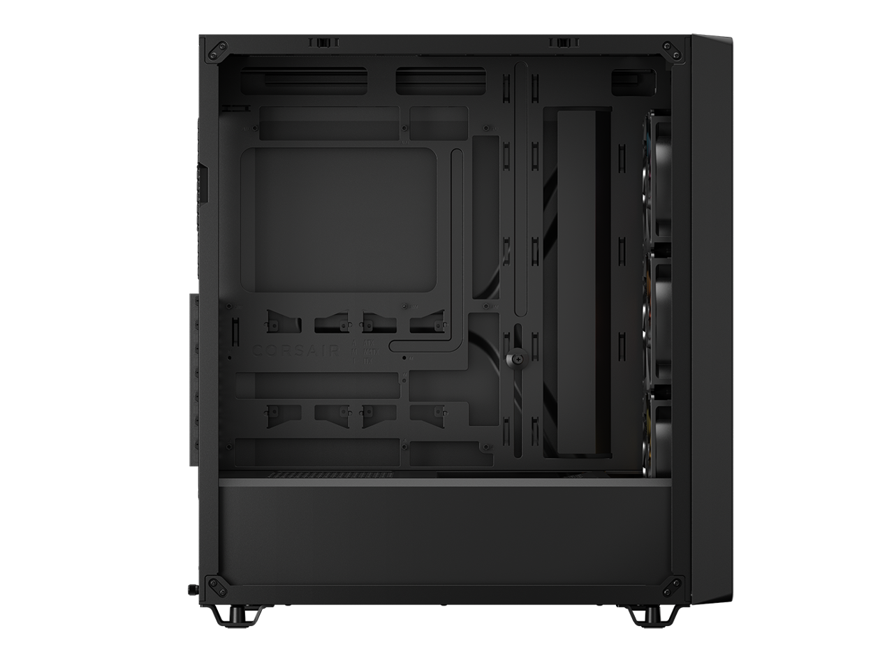 Alt View 2. CORSAIR - CORSAIR 3200D RS ARGB Mid-Tower Chassis, 3x RS120 ARGB Fans, DIY Friendly, Black - Black.