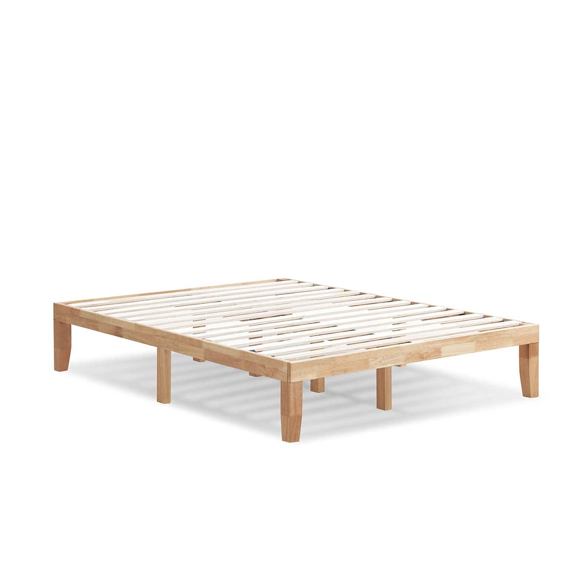 Gymax - 14'' Queen Size Wooden Platform Bed Frame w/ Strong Slat Support - Natural
