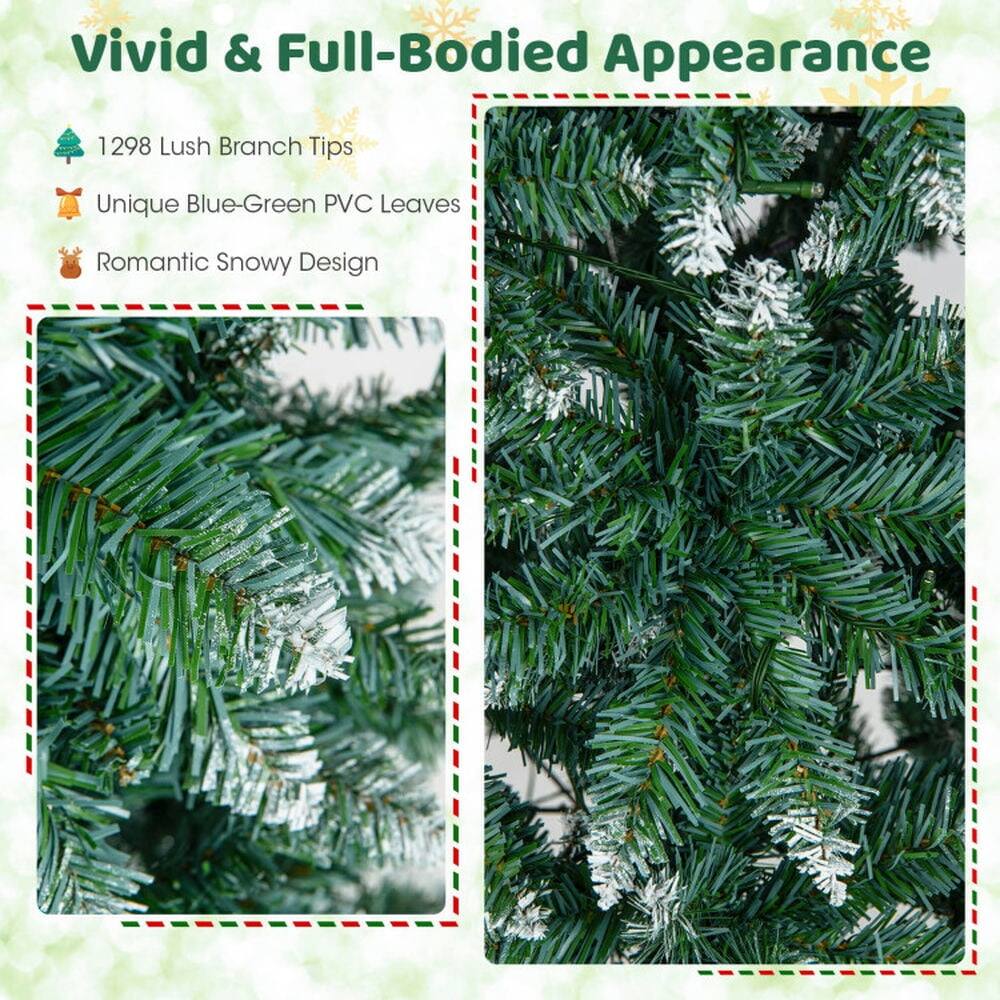 Vivid & Full-Bodied Appearance

- 1298 Lush Branch Tips
- Unique Blue-Green PVC Leaves
- Romantic Snowy Design