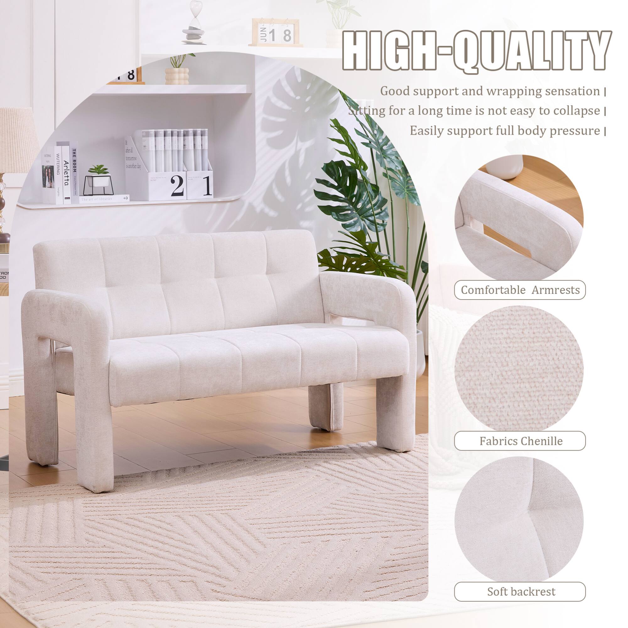 - Arletta I.A I
- drd - sadra 2 1 JUN 1 8
- HIGH-QUALITY
- Good support and wrapping sensation
- Sitting for a long time is not easy to collapse
- Easily support full body pressure
- Comfortable Armrests
- Fabrics Chenille
- Soft backrest