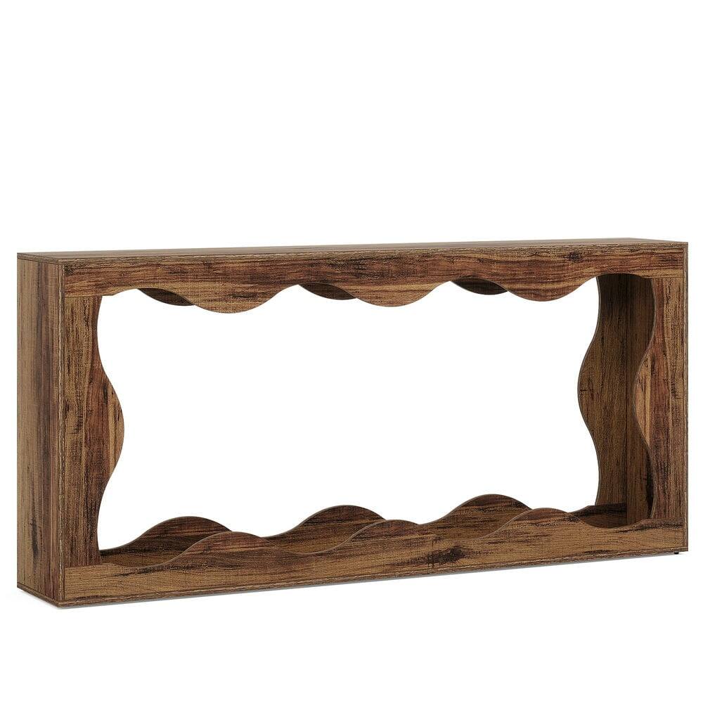 Left. Kadyn - Entryway Table, Console Sofa Table,63" Console Table, Farmhouse Entryway Table Couch Table Behind Sofa,Rustic Brown - Brown.