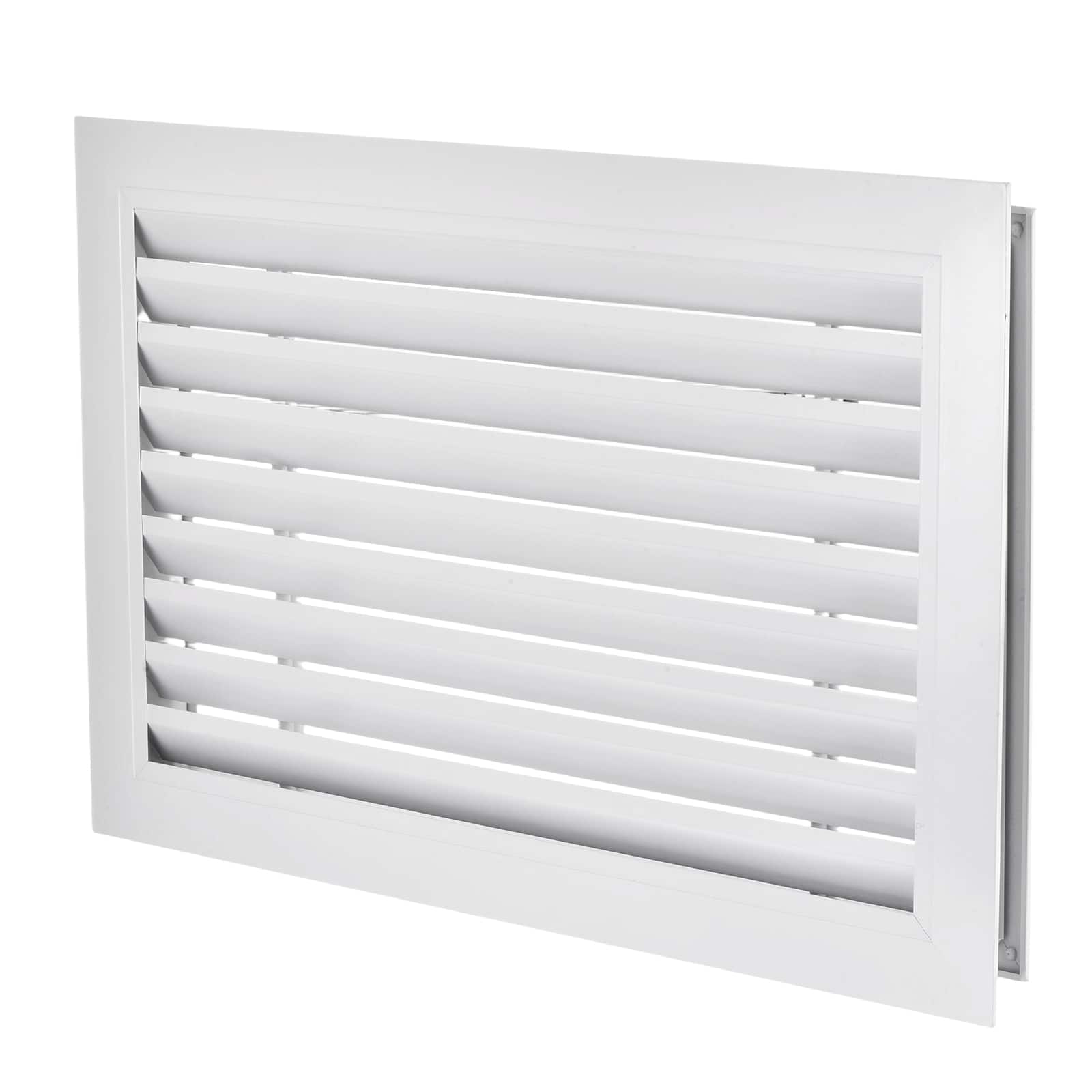 Unique Bargains - 20" x 12" Door Air Vent Cover, Anodized Aluminum Alloy Louvered Grille Guard for Cabinet Wardrobe Door - Black