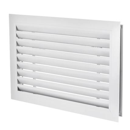 Front. Unique Bargains - 20" x 12" Door Air Vent Cover, Anodized Aluminum Alloy Louvered Grille Guard for Cabinet Wardrobe Door - Black.