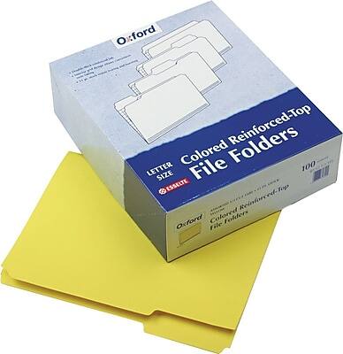 Oxford Colored Reinforced-Top File Folders  
Letter Size  
100 Sheets  
Oxford Colored Reinforced-Top File Folders