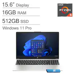 HP - 255 G10 15.6" FHD Laptop - AMD Ryzen 5 with 16GB Memory - 512GB SSD - Windows 11 Pro - Silver
