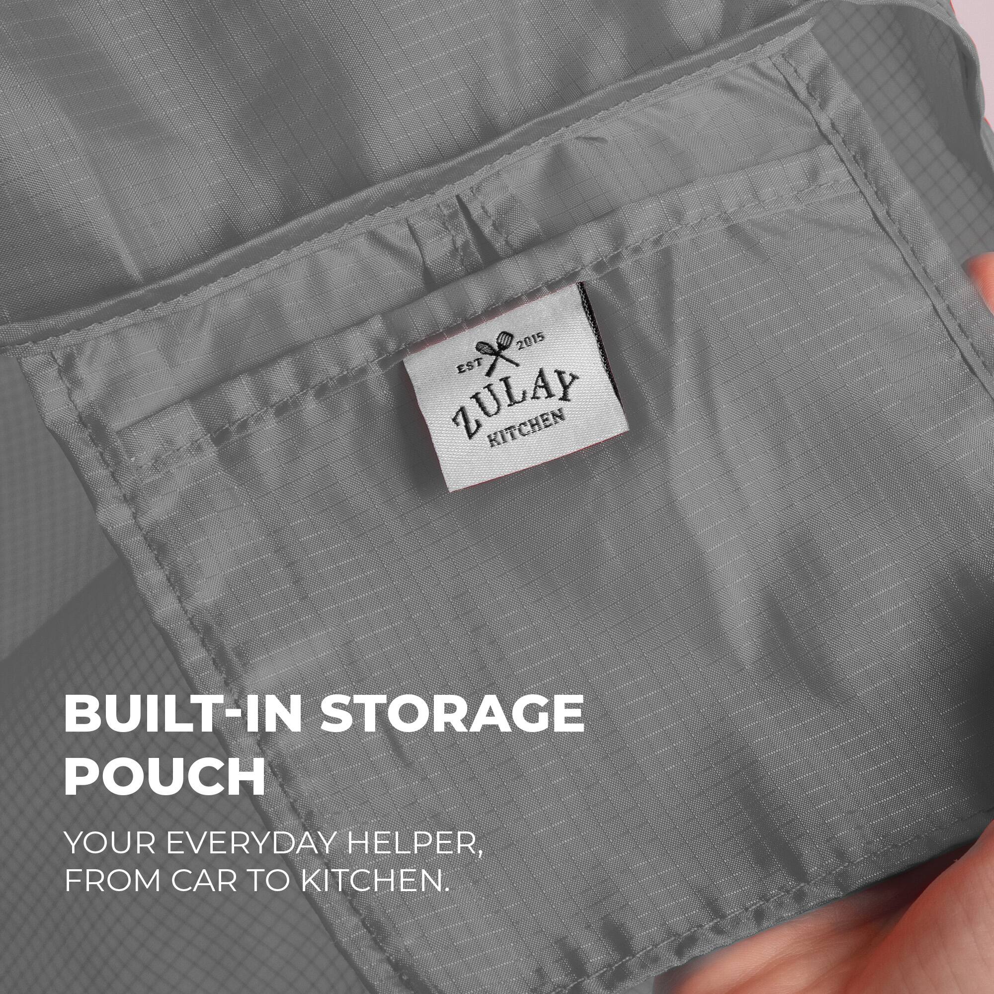 2015 EST ZULAY KITCHEN  
BUILT-IN STORAGE POUCH  
YOUR EVERYDAY HELPER, FROM CAR TO KITCHEN.