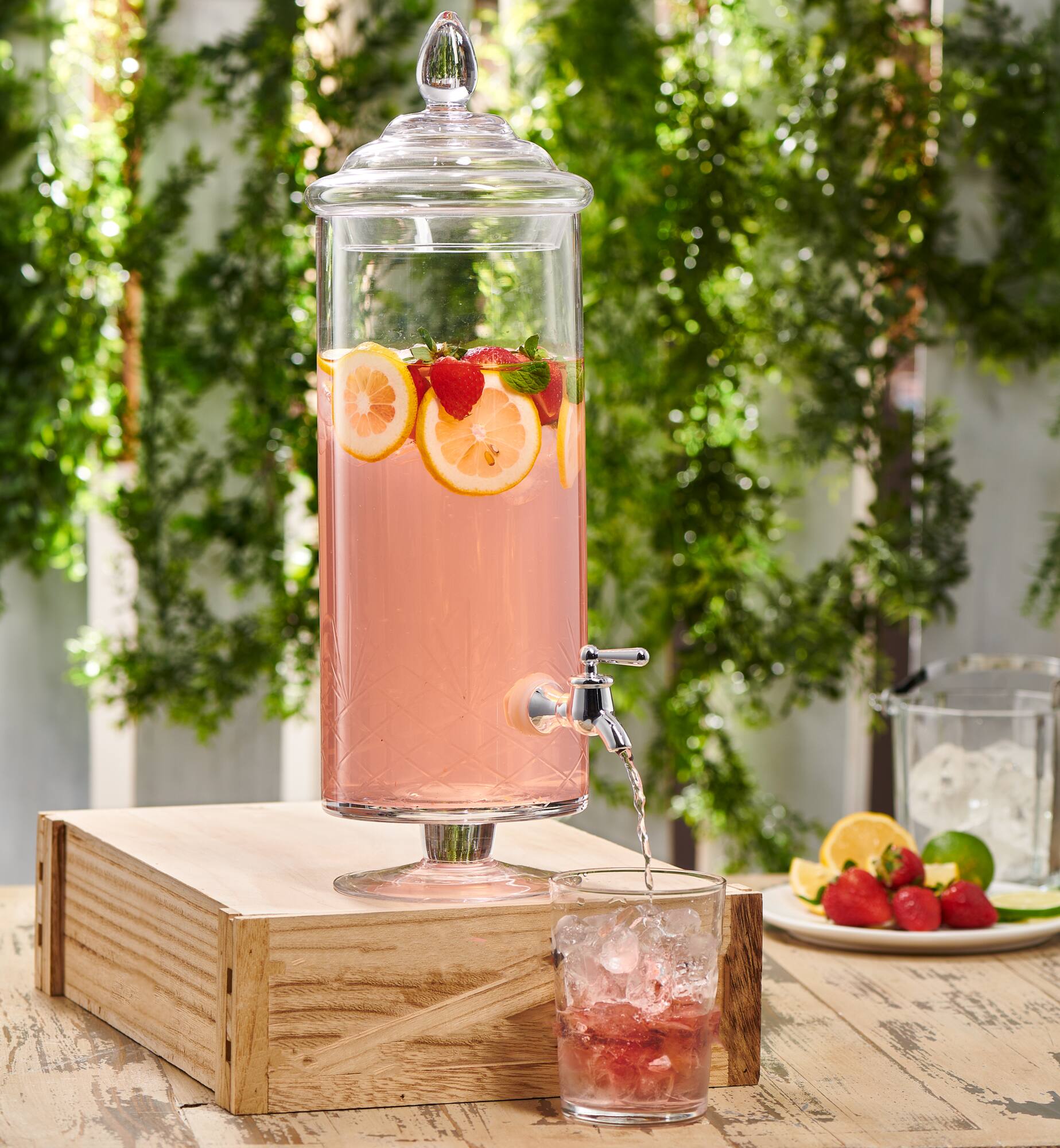 Back. Jay Import - Provence Beverage Dispenser 135.25 OZ. - Clear.