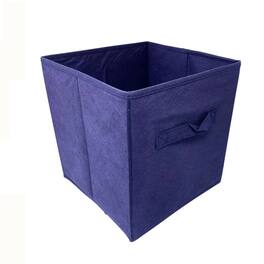 Kitcheniva - Fabric Storage Cube Bins Organizer Basket Containers Bins Fabric Handle 10 Inch 6 Pack Blue