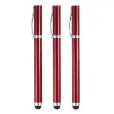 Front. Unique Bargains - 3pcs Ballpoint Pen with Stylus Tip 2 in 1 Ink Pen & Fine Point Rubber Stylus Pens for All Capacitive Touch Screens - Red.