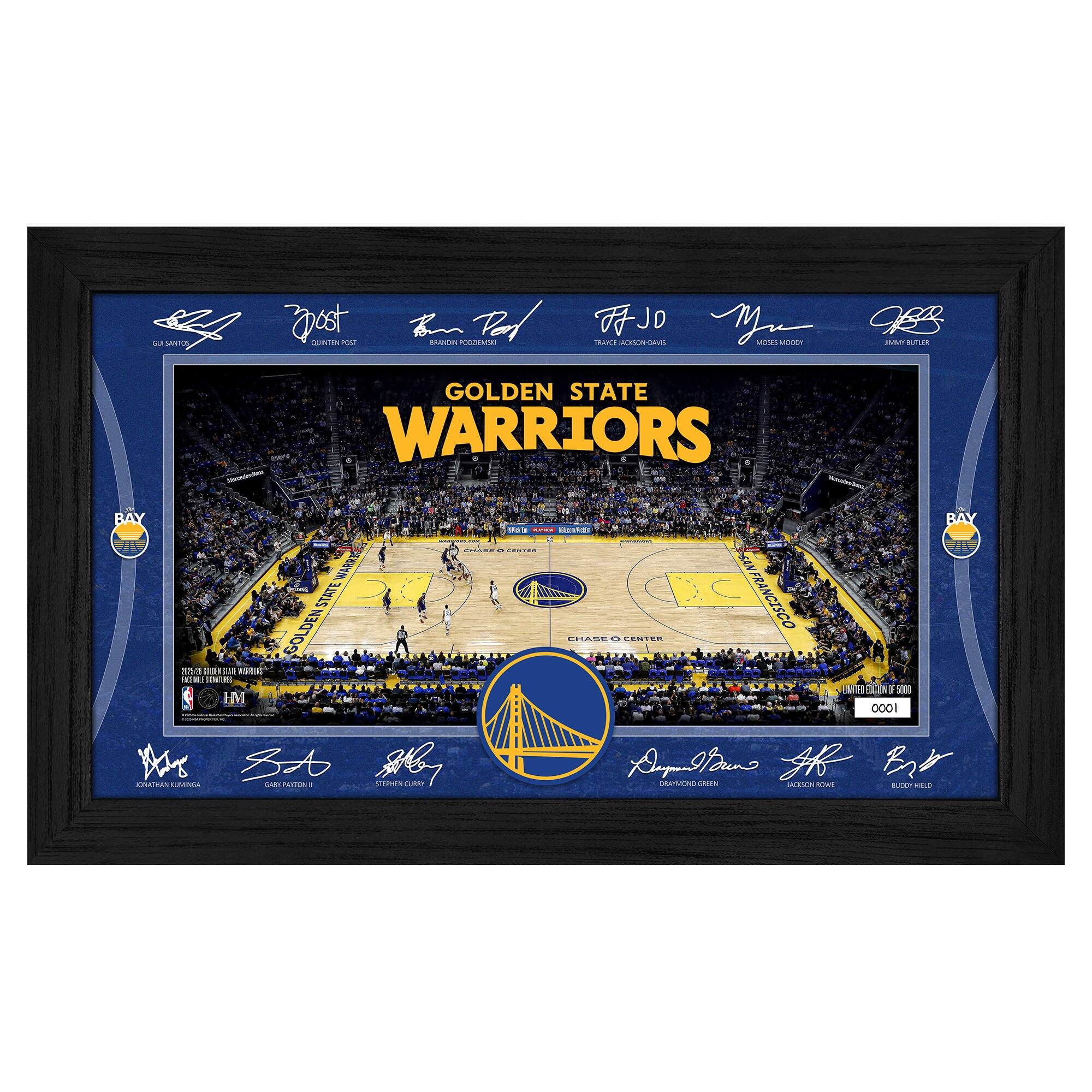 Golden State Warriors 2025 Signature Court Framed Picture