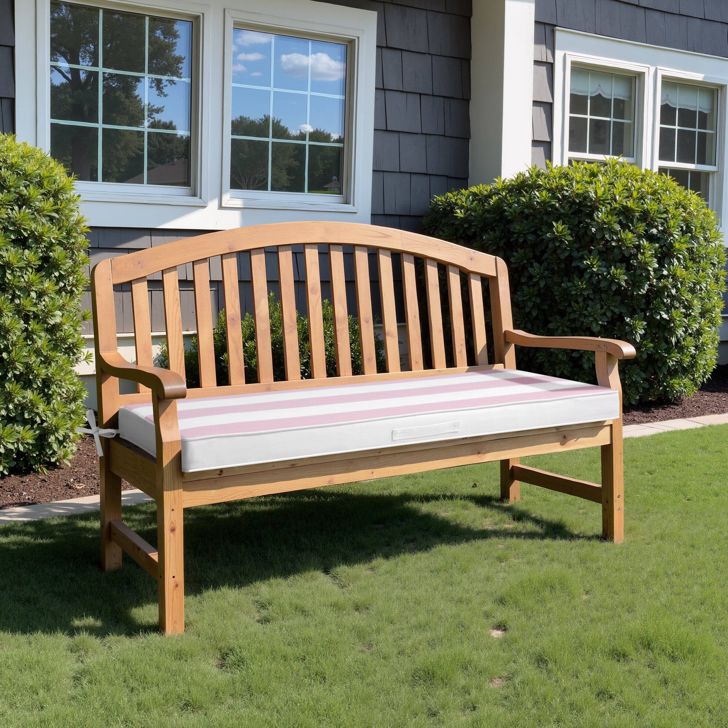 Angle. Crestlive Products - Crestlive Products Outdoor Settee Bench Seat Cushion Patio Swing Cushion Loveseat Cushion - Pink White.