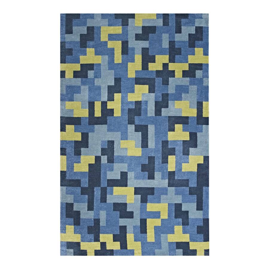 Interlocking Two Rugs Modway Andela Interlocking Block Mosaic Area Rug Multicolored Blue and ...
