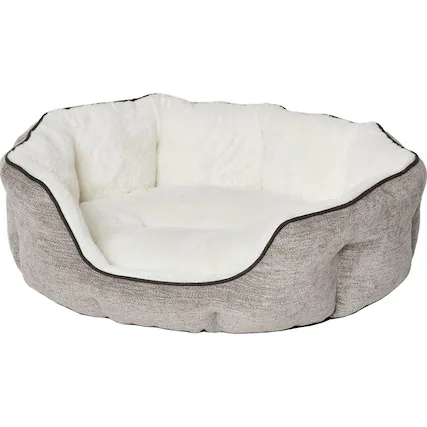 Front. Midwest - Quiet Time Tulip Pet Bed Fur - Taupe.