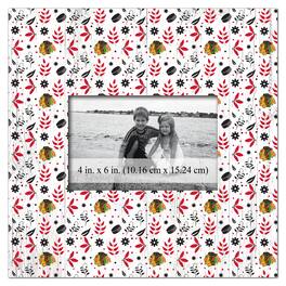 Fan Creations - Chicago Blackhawks 10'' x 10'' Floral Pattern Frame - Multicolor