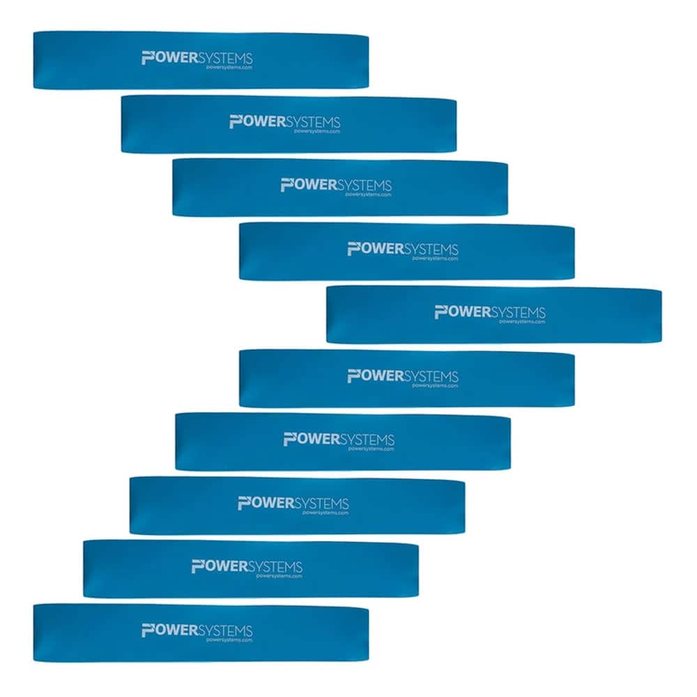 Power Systems - 12" Versa Loop Resistance Bands (10-Pack) - Heavy (12-45 lb) Durable Workout Bands - Blue