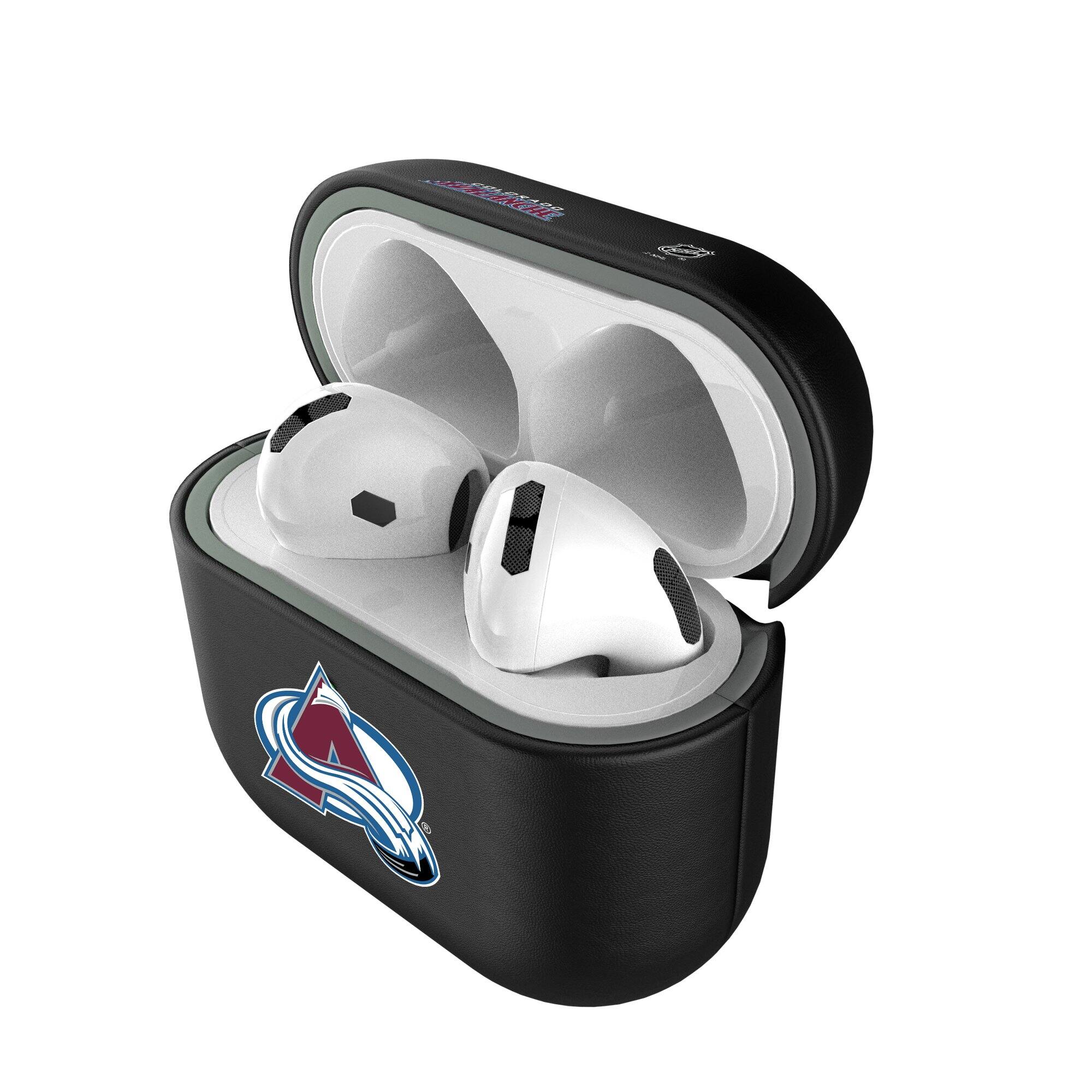 Alt View 3. Keyscaper - Colorado Avalanche Colorado Avalanche Insignia AirPods 4th Generation Case Cover - No Size - Black.
