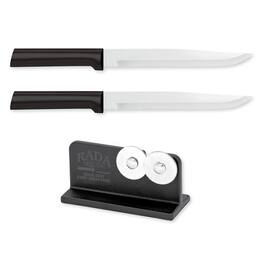 Rada - Cutlery 7-Inch Slicer Knife Set of 2, Handles & Quick Edge Knife Sharpener - Black