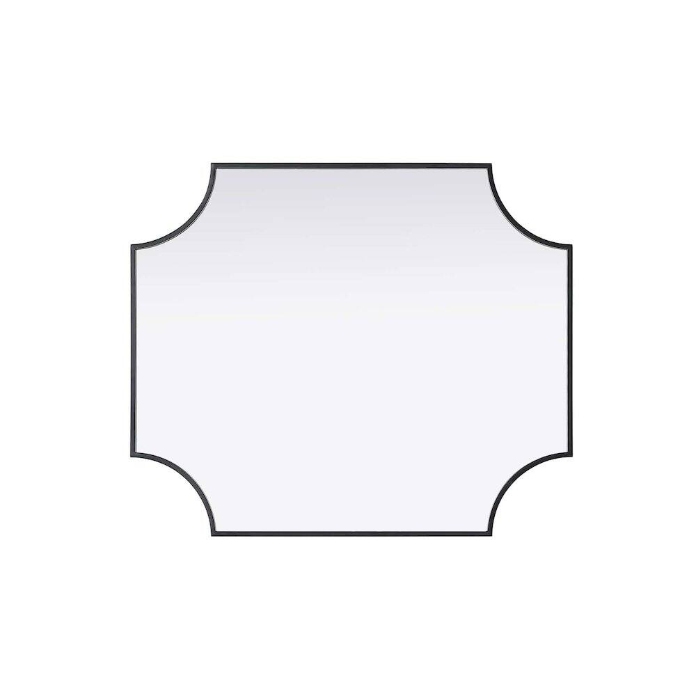 Alt View 1. Elegant Kitchen and Bath - Notched Metal Mirror 27x32 inch in Black - Black.