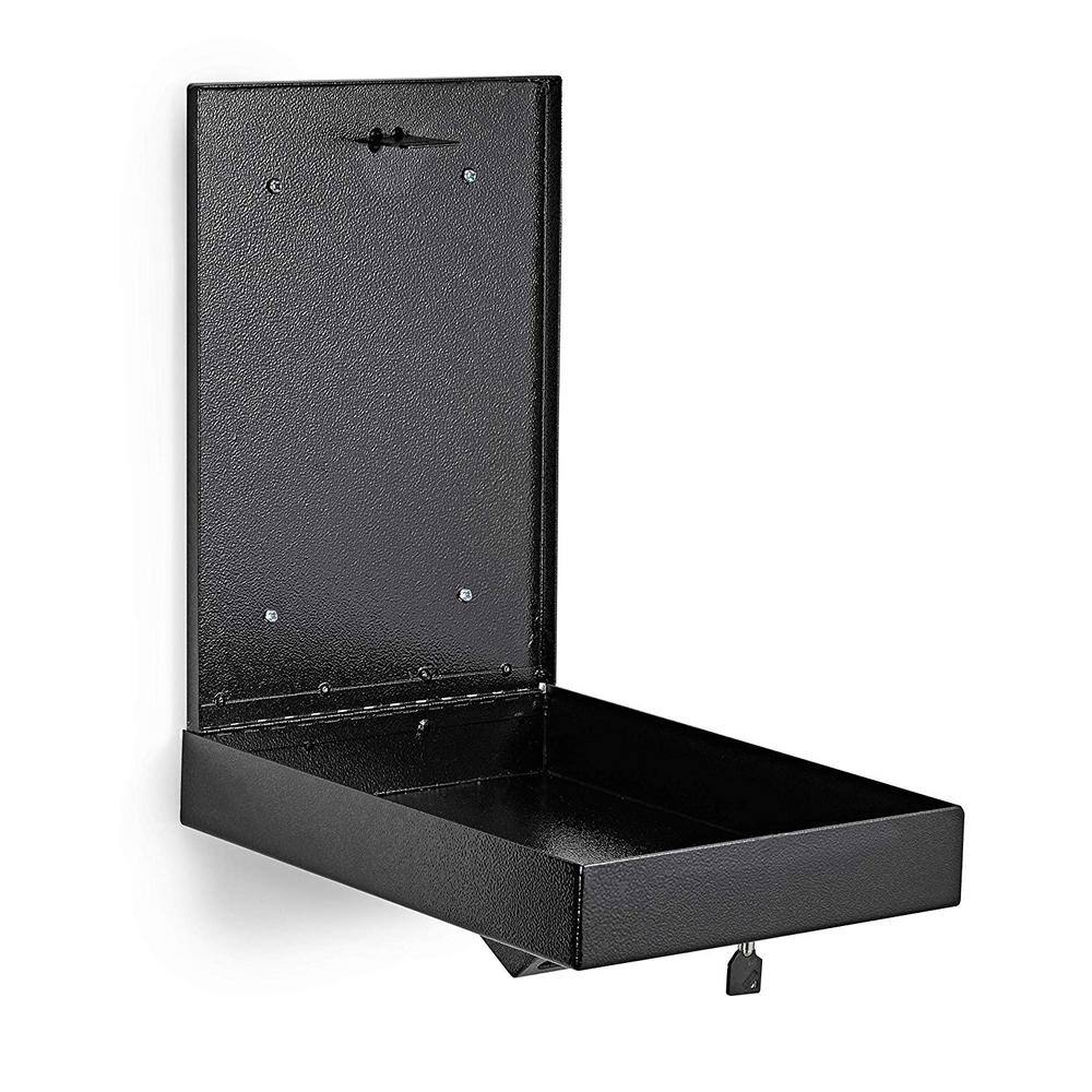 Left. AdirOffice - Drop Box Steel Slim Wall-Mounted Drop Box Mailbox with Key Lock - Black.