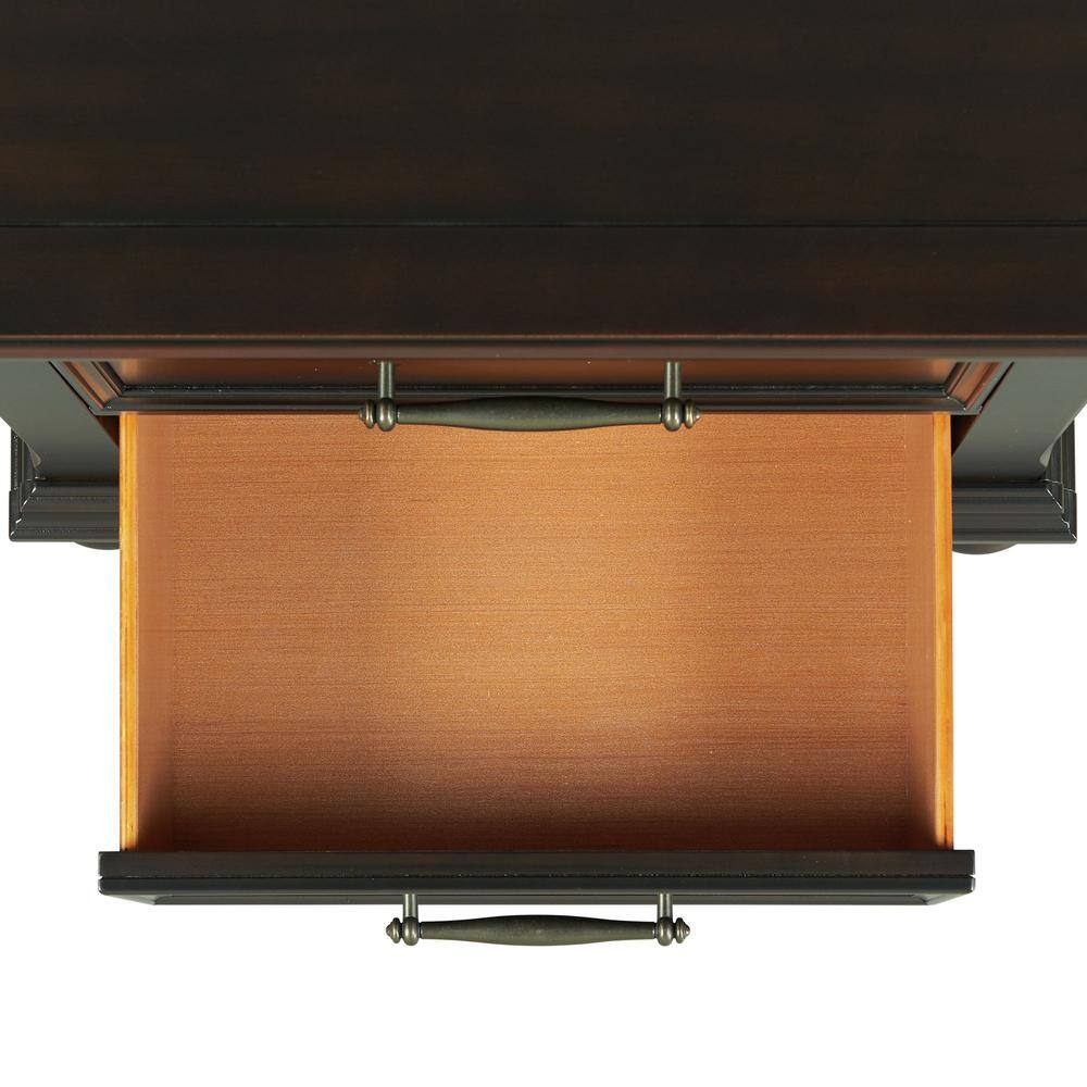 Alt View 4. Picket House Furnishings - Brooks 3-Drawer Nightstand with USB Ports in Black - Black.