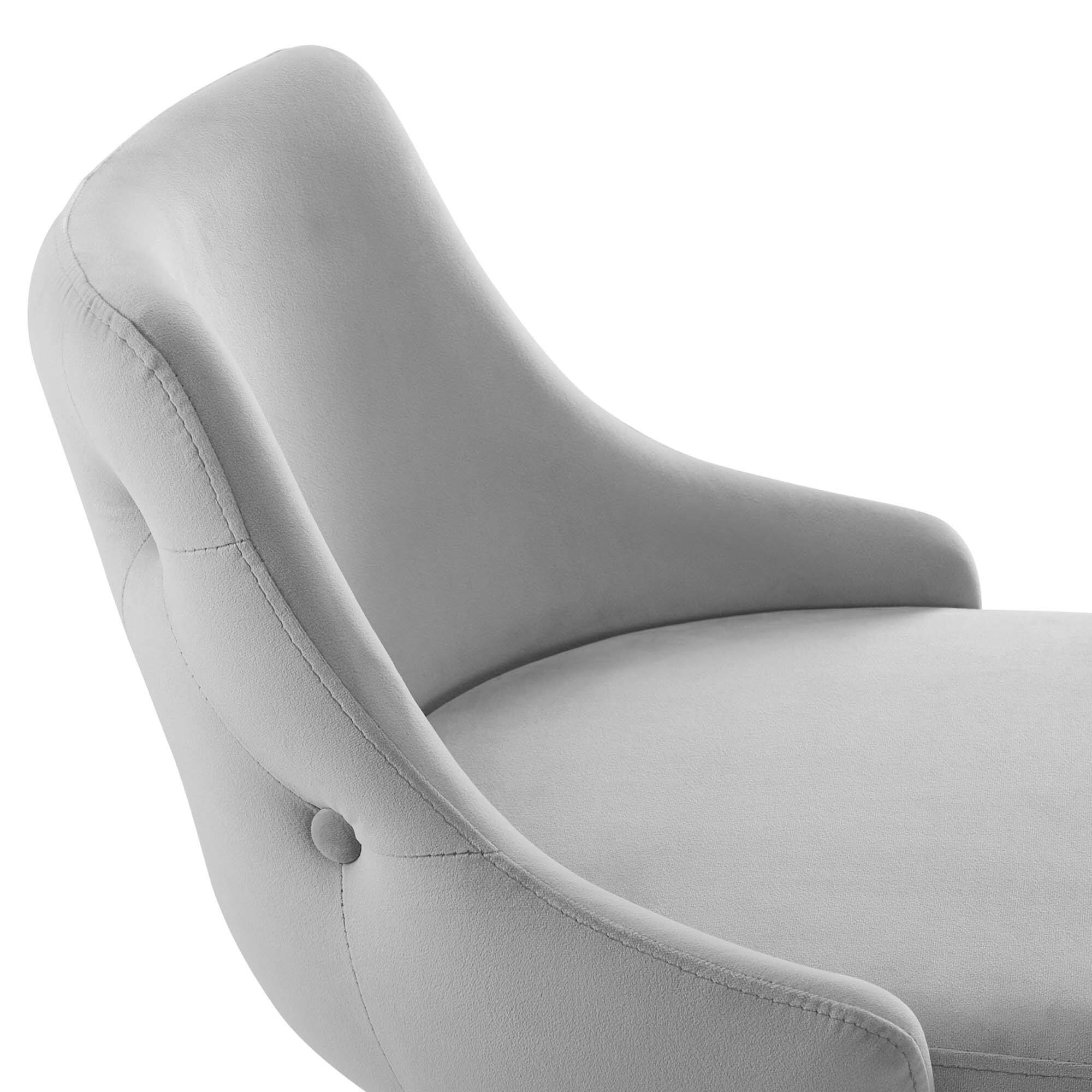 Alt View 4. Modway - Adorn Performance Velvet Bar Stool by Modway - Light Gray.