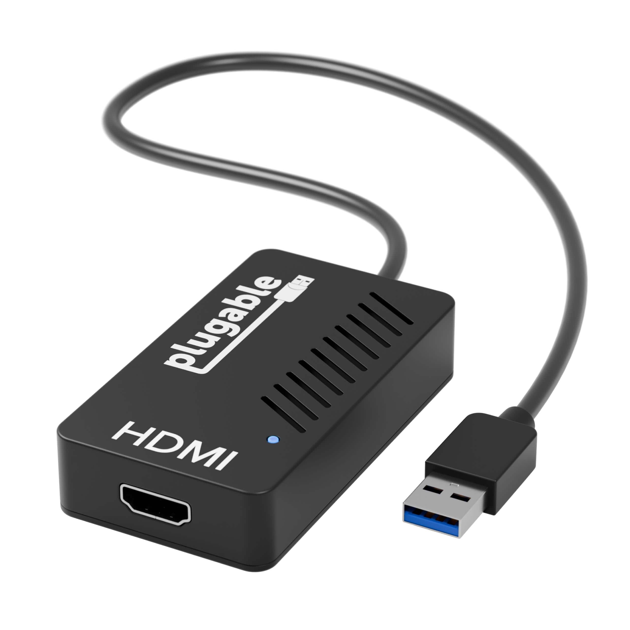Plugable - USB 3.0 to HDMI 4K DisplayLink Video Graphics Adapter Multiple Monitors up to 3840x2160-Windows,Mac,ChromeOS - Black