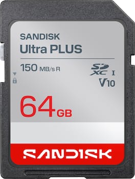 SANDISK - 64GB ULTRA PLUS SDHC UHS-I CARD AND SDXC UHS-I CARD