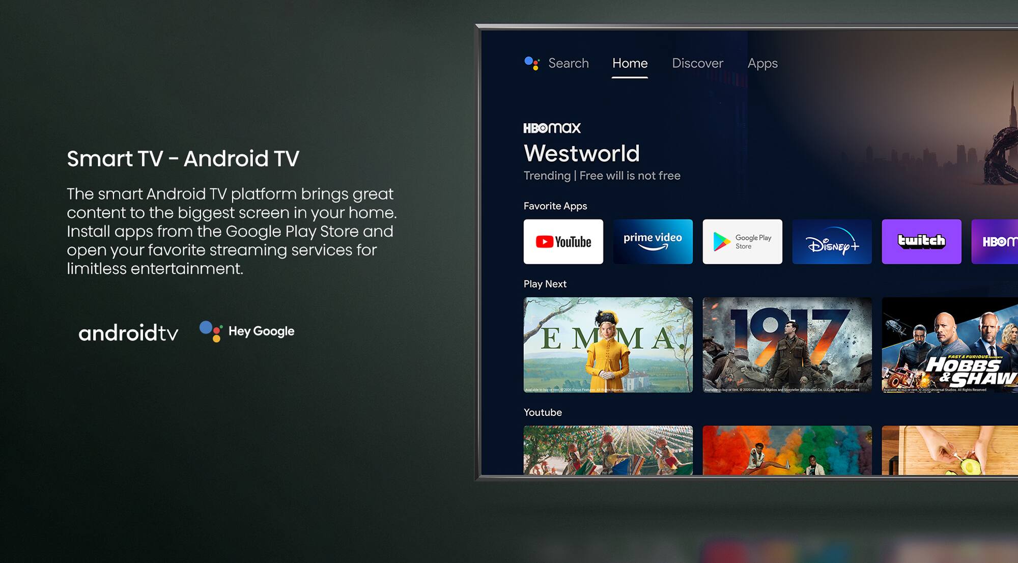 Alt View 19. Hisense - L9G Laser TV Triple-Laser Ultra Short Throw Projector with 100" ALR Screen, 4K UHD, 3000  Lumens, HDR, Android TV - Black.