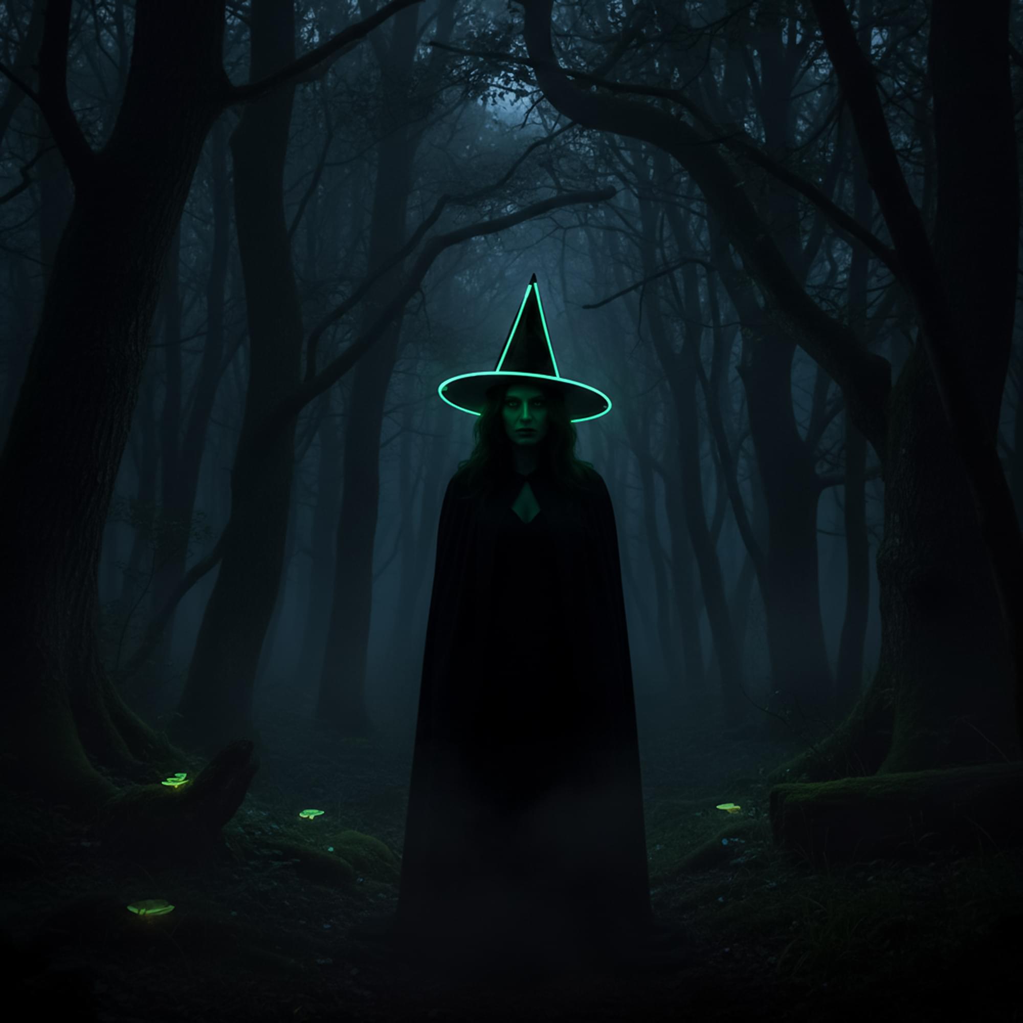 Alt View 2. Glowman Costumes - Glowman Glow Witch Hat - Green.