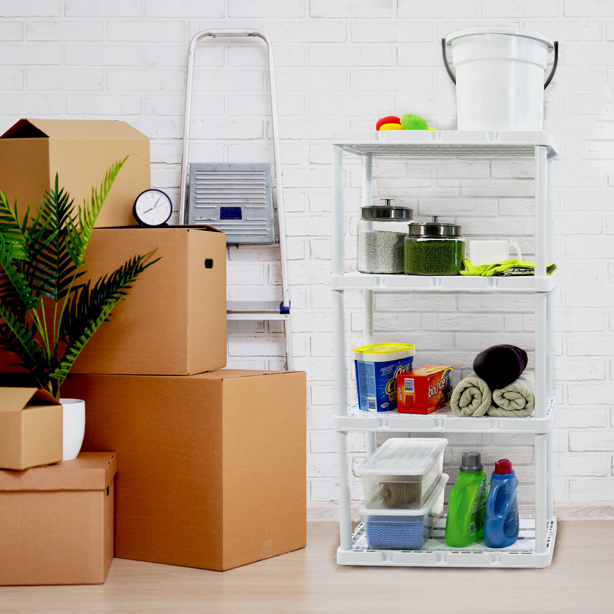 Alt View 3. Gracious Living - Gracious Living 4 Shelf Knect-A-Shelf Ventilated Storage Unit, White (4 Pack) - 4 Shelf - White.