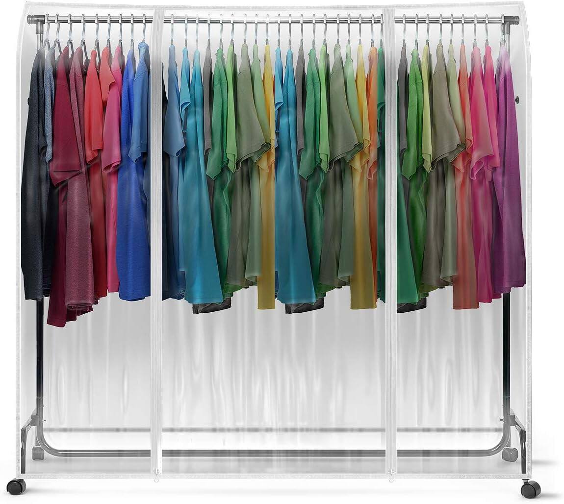 Alt View 7. Sorbus - Sorbus Cover for Garment Rack - 6 Ft Transparent Clothes Rack Cover, Garment Coat Hanger Protector Dustproof Waterproof - Clear.