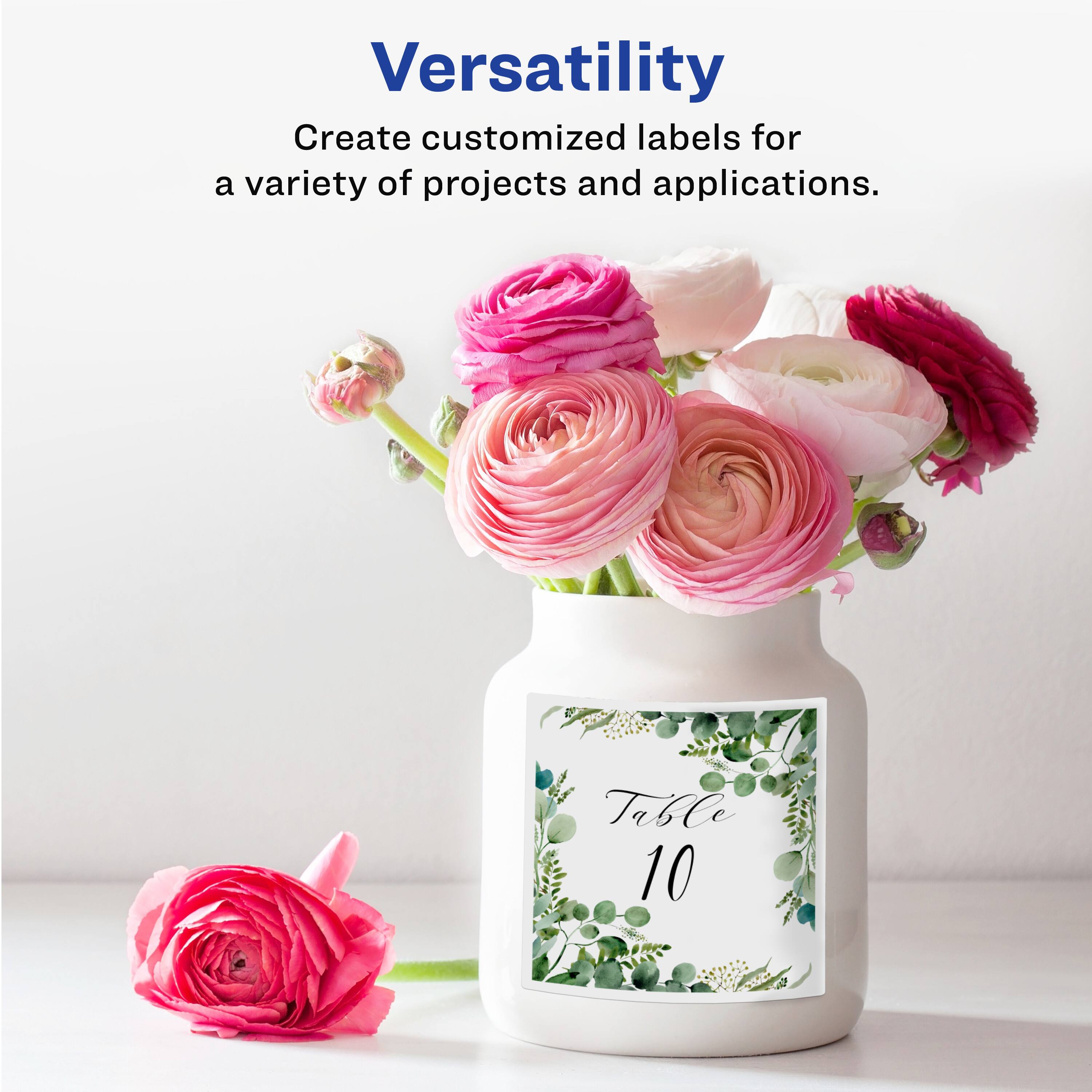 Versatility

Create customized labels for a variety of projects and applications.

Table 10