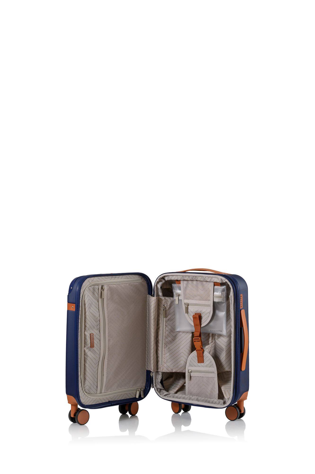 Back. Champs - Vintage 2-Piece Hardside Luggage Set - Navy.