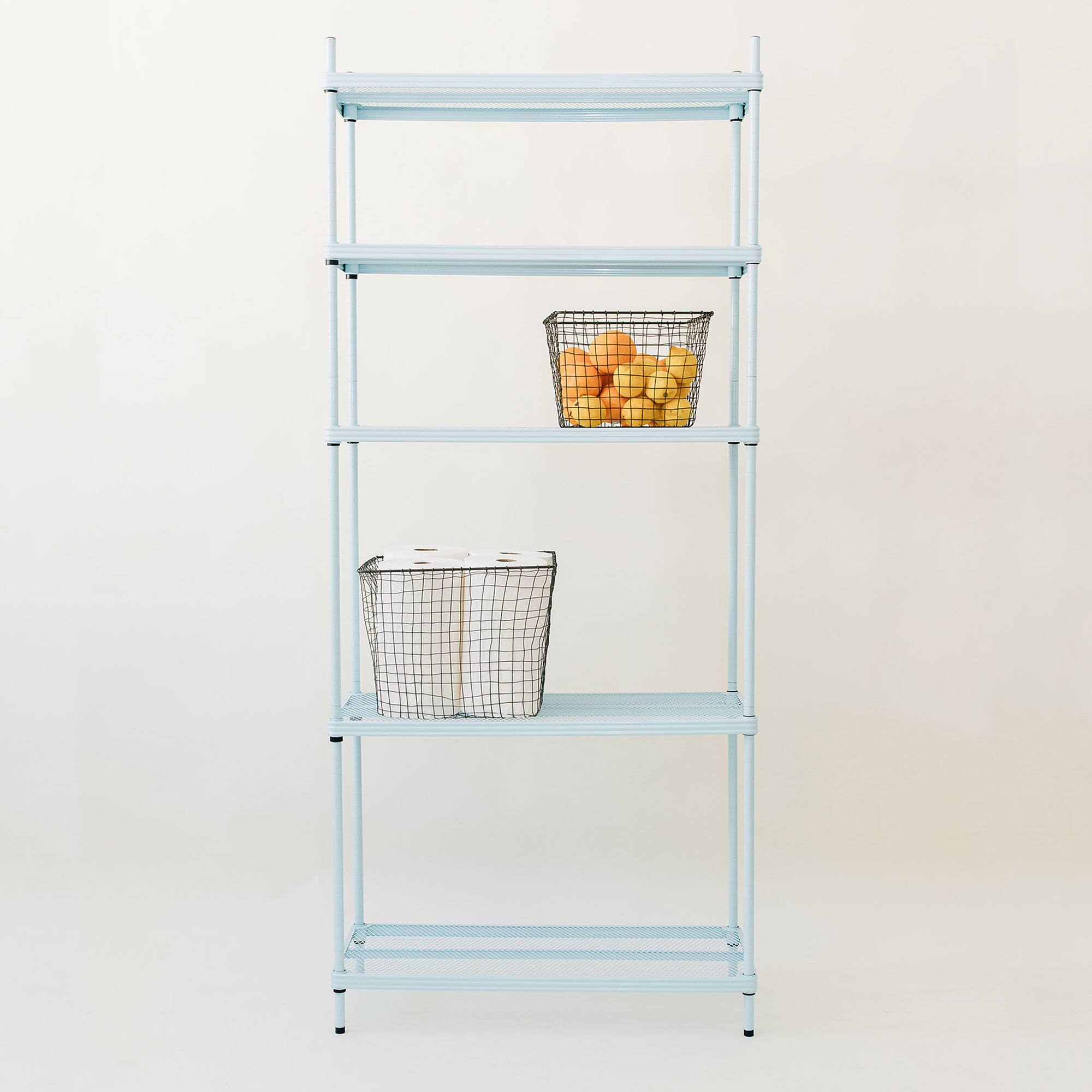 Alt View 5. Design Ideas - Design Ideas MeshWorks 5 Tier Metal Storage Shelving Unit Rack Bookshelf, Blue - Sky Blue.