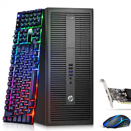 HP - Refurbished Excellent - G2 Tower Gaming Desktop PC | Intel i5-6th 3.2GHz | 8GB DDR4 RAM | 128GB + 1TB HDD | NVIDIA GT 1030 | Wi-Fi | Win11 - Black
