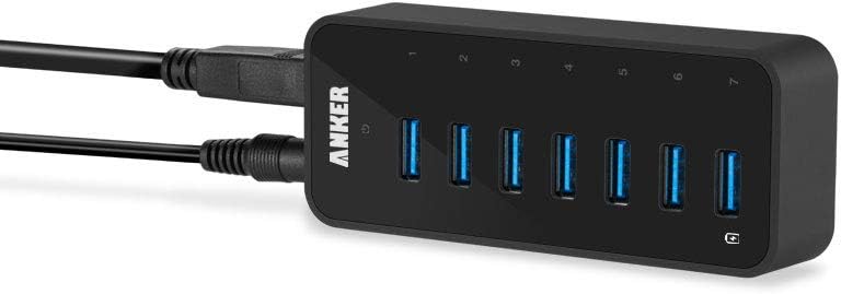 Alt View 5. Anker - Anker Powered USB Hub for Laptop, 7 Ports USB 3.0 Data Hub - Black.
