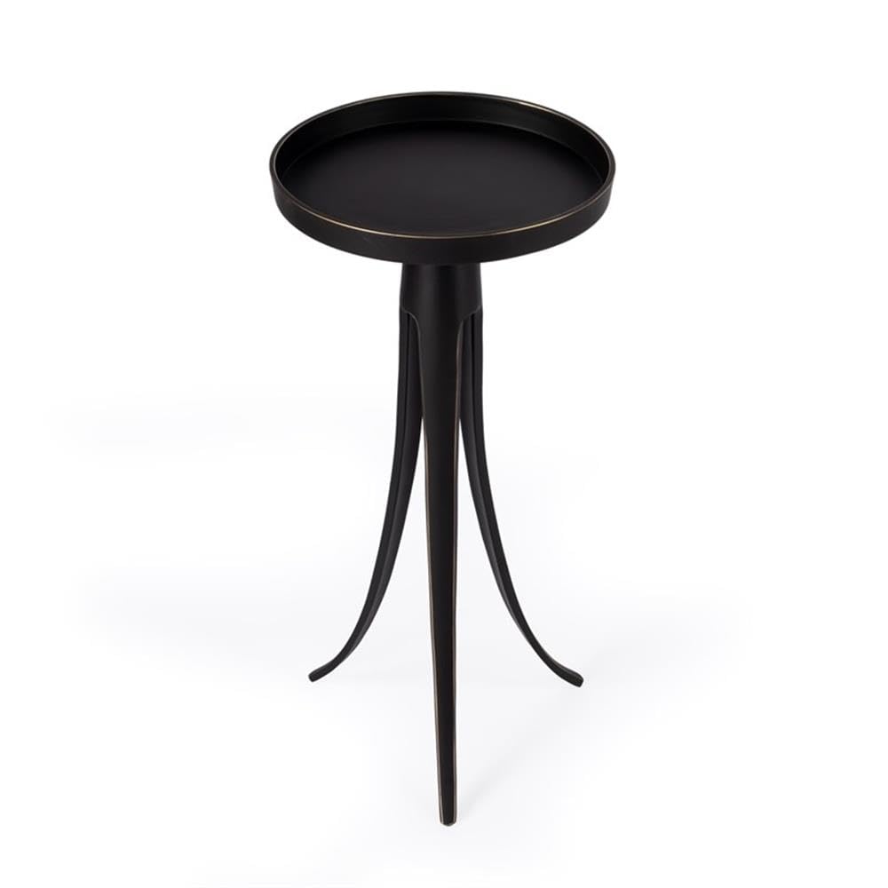 Angle. Butler Specialty - Monique Large Pedestal Side Table - Black.