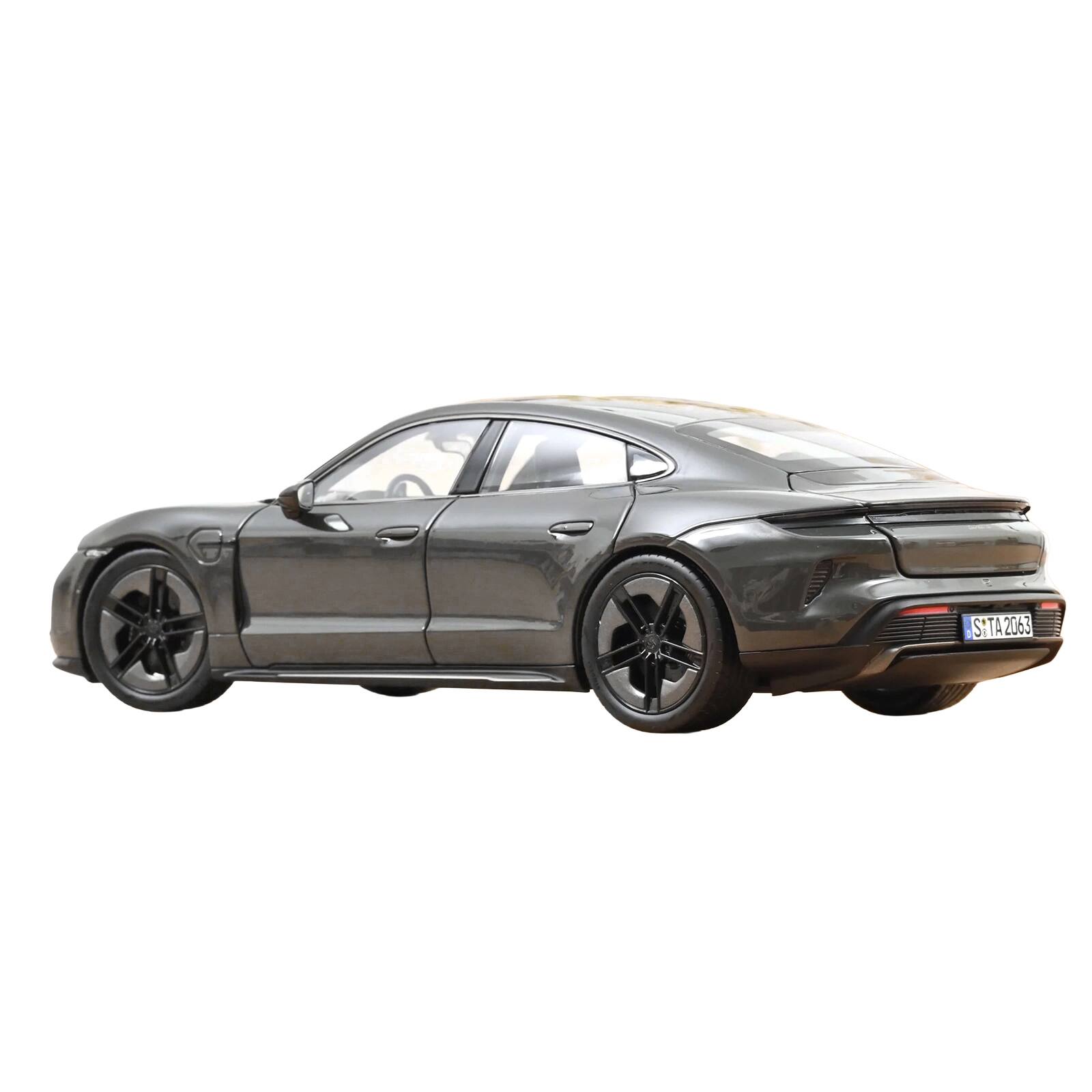 Alt View 4. Norev - 2024 Porsche Taycan Turbo S Slate Gray Neo 1/18 Diecast Model Car by Norev.