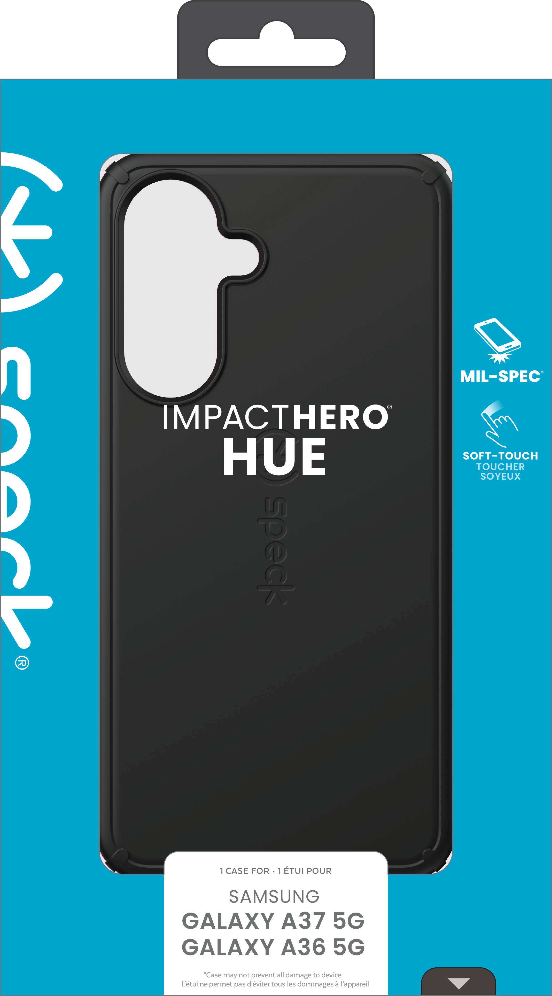 IMPACTHERO HUE  
MIL-SPEC + SOFT-TOUCH SOYEUX  

1 CASE FOR 1 TUI POUR SAMSUNG GALAXY A37 5G GALAXY A36 5G  

"Case may not prevent all damage to device"  
"Une coque ne permet pas d'éviter tous les dommages à l'appareil"